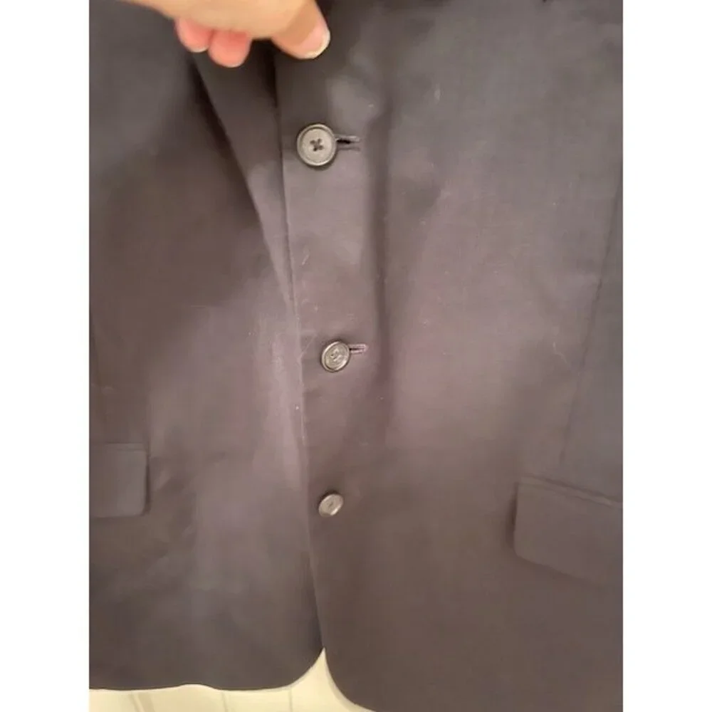 Jeffrey Banks Men's Black Pure Wool Blazer Jacket 3-Button Classic Fit Made In C